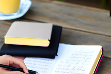 photo of woman's hand writing in journal for just five minutes blog