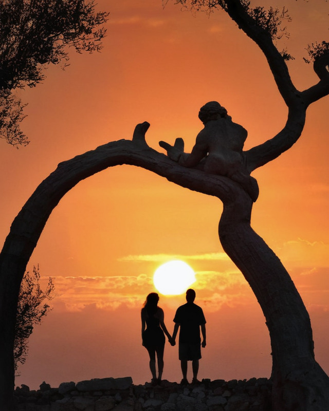 sunset with adam and eve in israel order of the world starr.ai