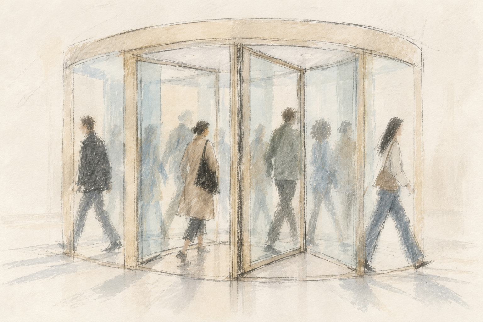 Atmospheric Revolving Door Commuters